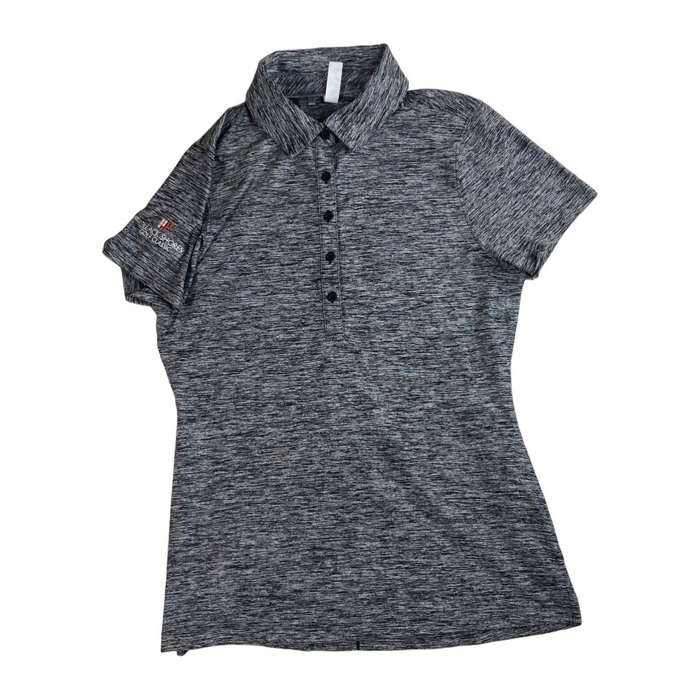 Under Armour Womens HeatGear Polo Small Black White Pollack Shores Golf Classic